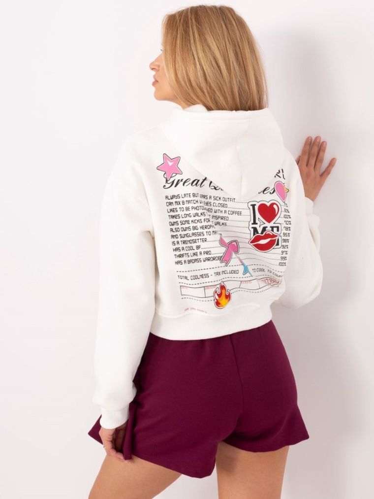 Bluza damska z kapturem, ecru, Calimera