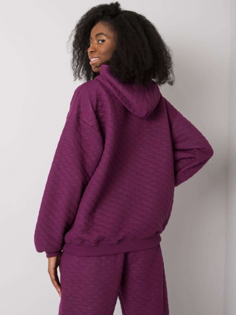 Bluza damska z kapturem, fioletowa, Rue Paris