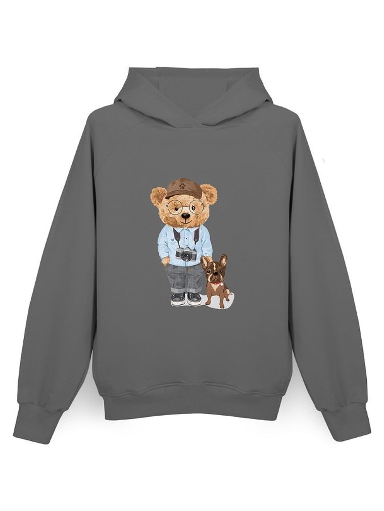 Bluza damska z kapturem, grafitowa, Ceba Baby