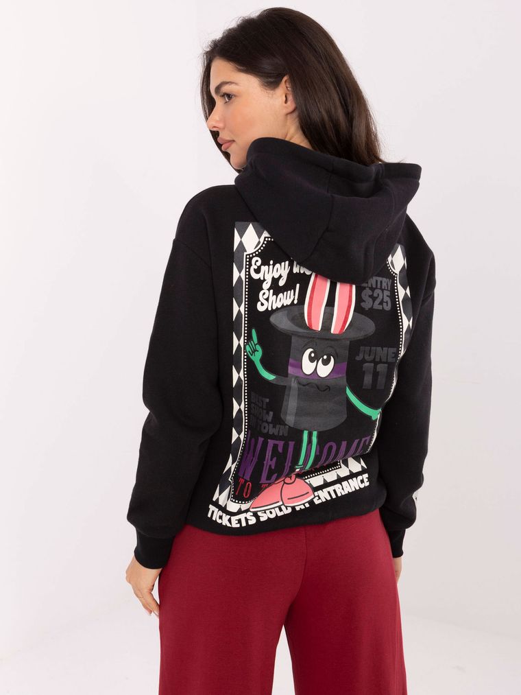 Bluza damska z kapturem, grafitowa, Sublevel