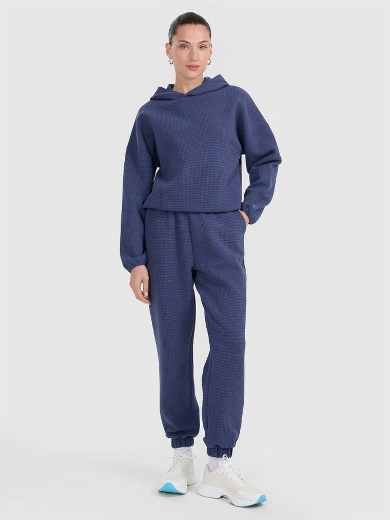 Bluza damska z kapturem, granatowa, 4F