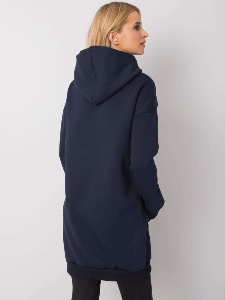 Bluza damska z kapturem, granatowa, Rue Paris