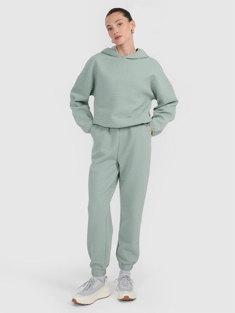 Bluza damska z kapturem, miętowa, 4F