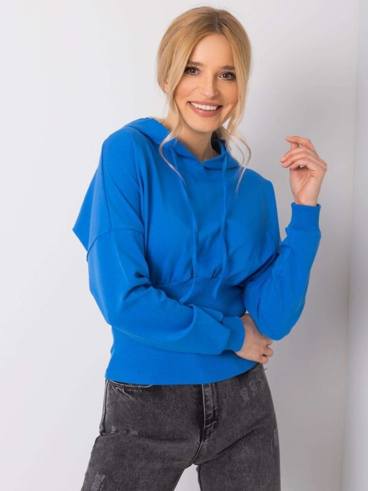 Bluza damska z kapturem, niebieska, Rue Paris