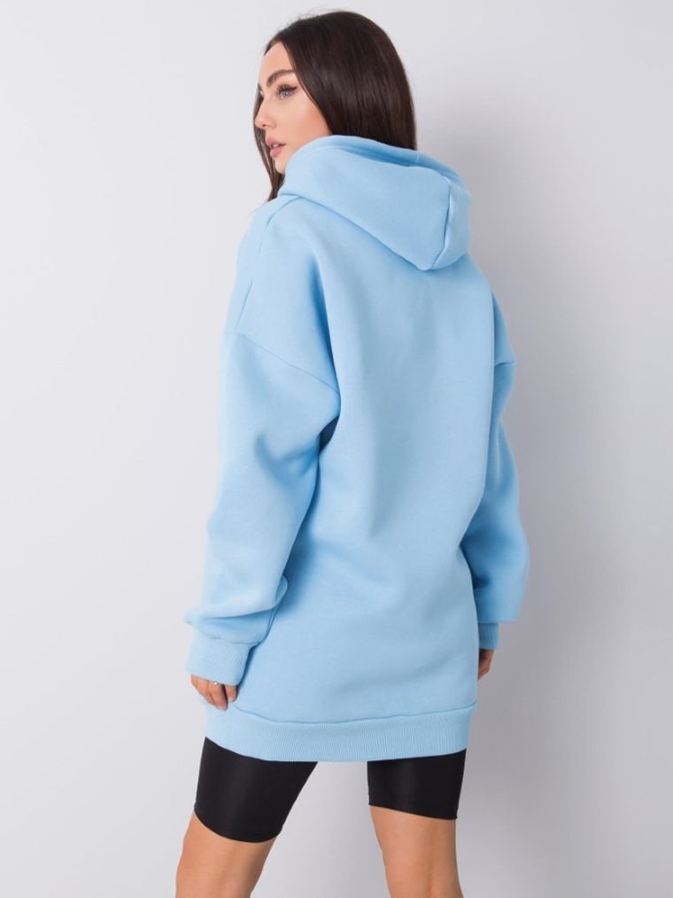 Bluza damska z kapturem, niebieska, Rue Paris