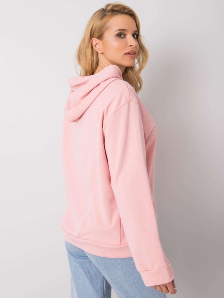 Bluza damska z kapturem, różowa, Ex Moda