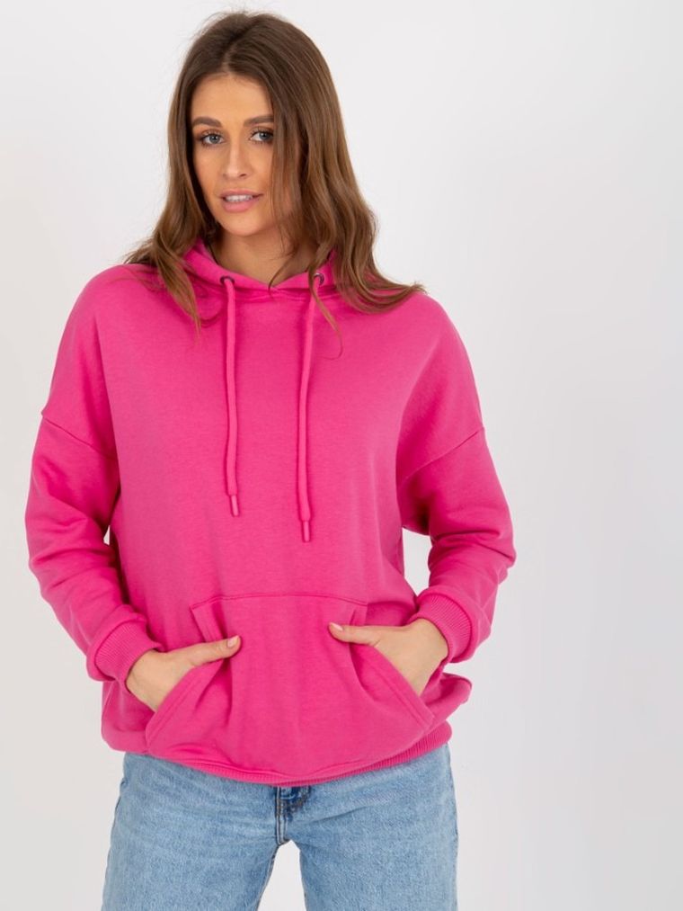 Bluza damska z kapturem, różowa, Mariquita