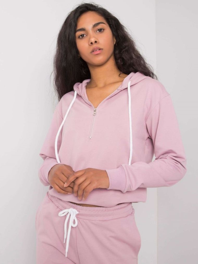 Bluza damska z kapturem, różowa, Sublevel