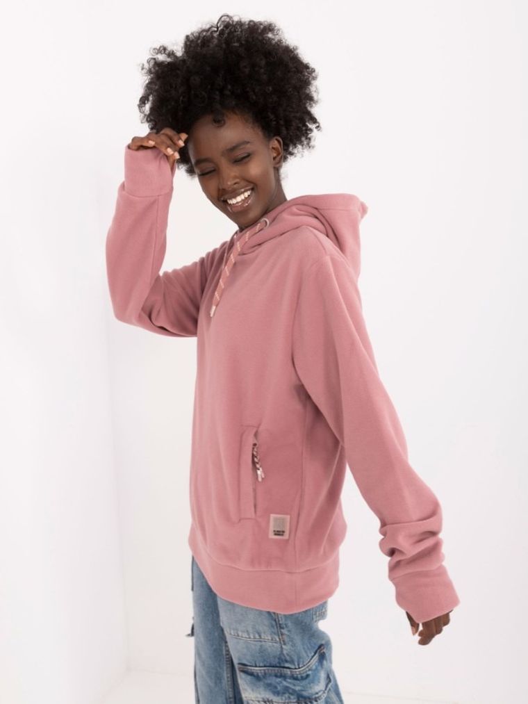 Bluza damska z kapturem, różowa, Sublevel