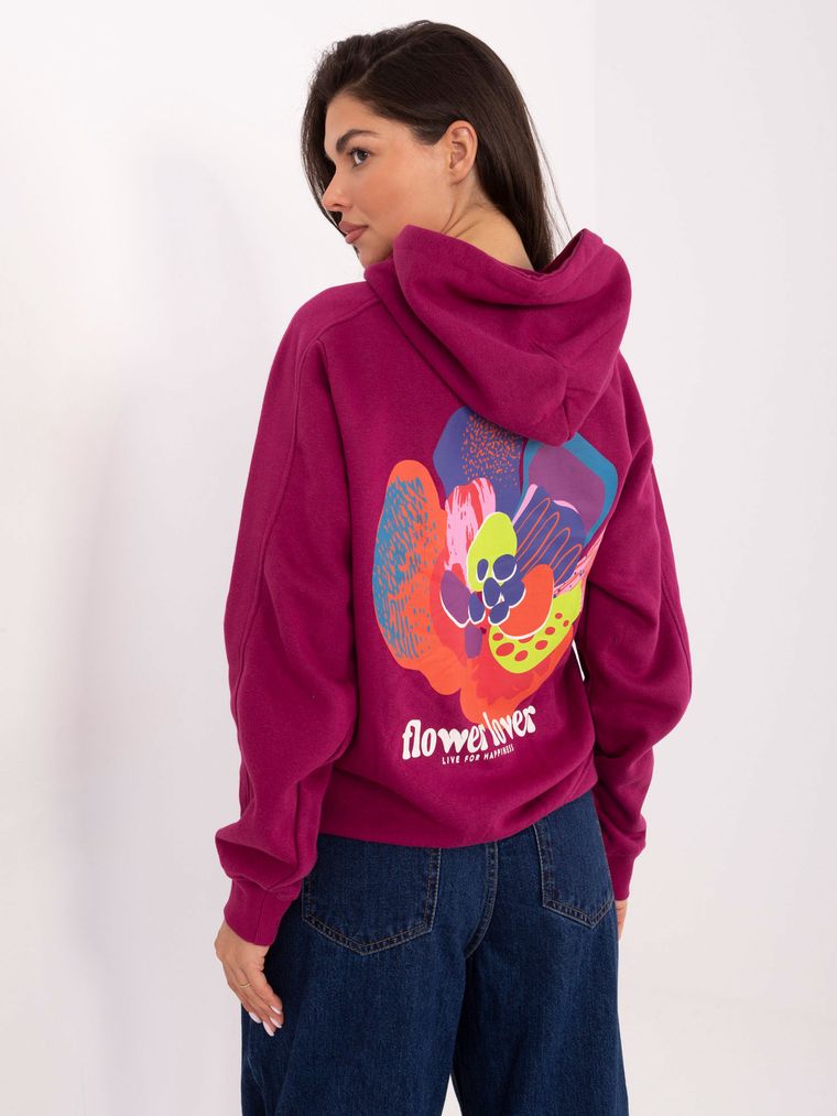 Bluza damska z kapturem, różowa, Sublevel