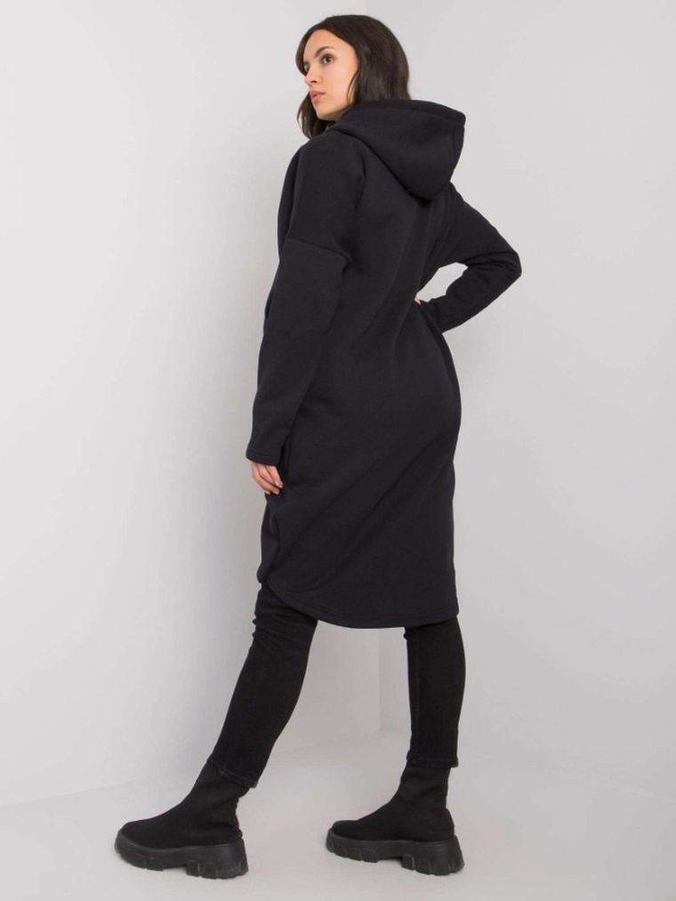 Bluza damska z kapturem, rozpinana, czarna, Relevance