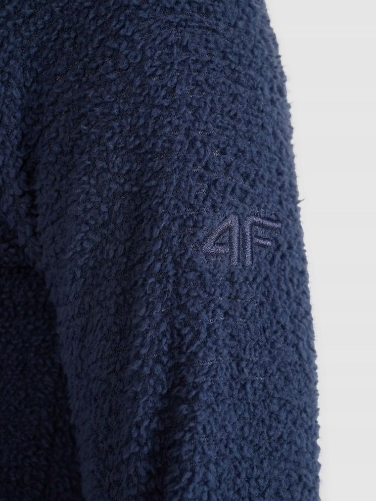 Bluza damska z kapturem, rozpinana, granatowa, Primaloft Active, 4F