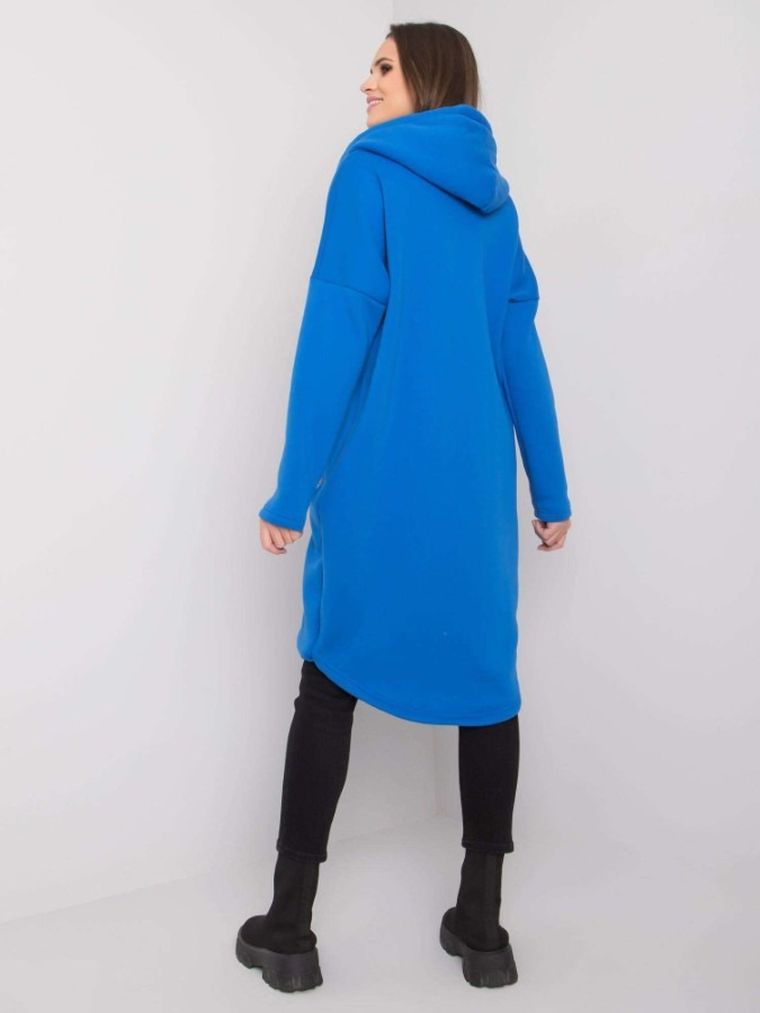Bluza damska z kapturem, rozpinana, niebieska, Relevance