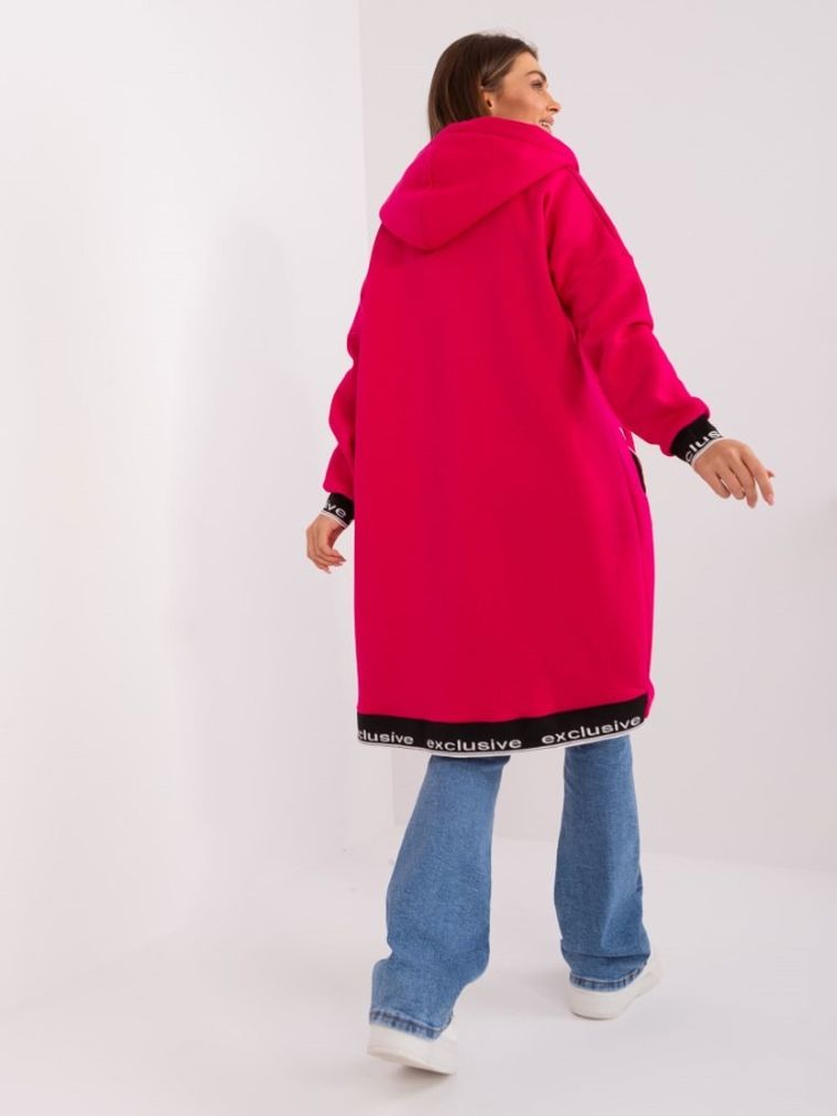 Bluza damska z kapturem, rozpinana, różowa, Relevance