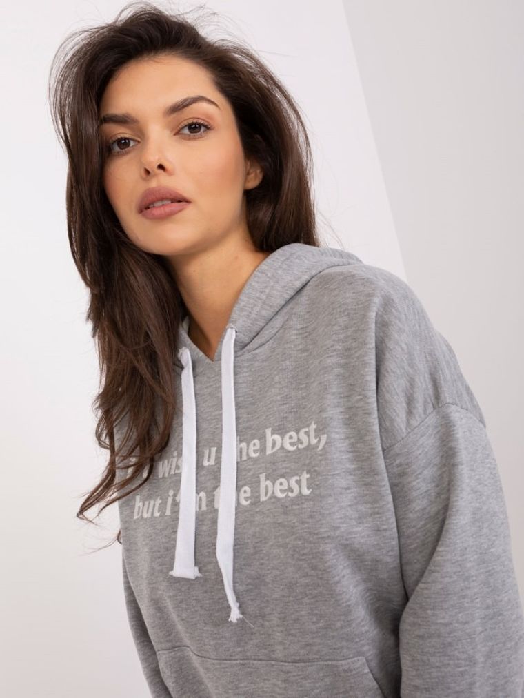 Bluza damska z kapturem, szara, Lily Rose