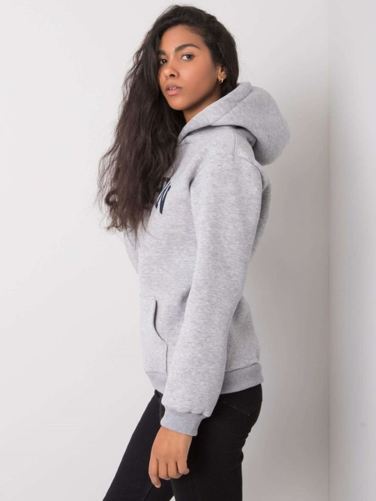 Bluza damska z kapturem, szara, Rue Paris
