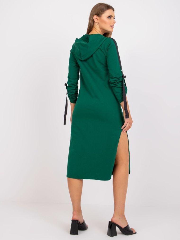 Bluza damska z kapturem, zielona, Ex Moda