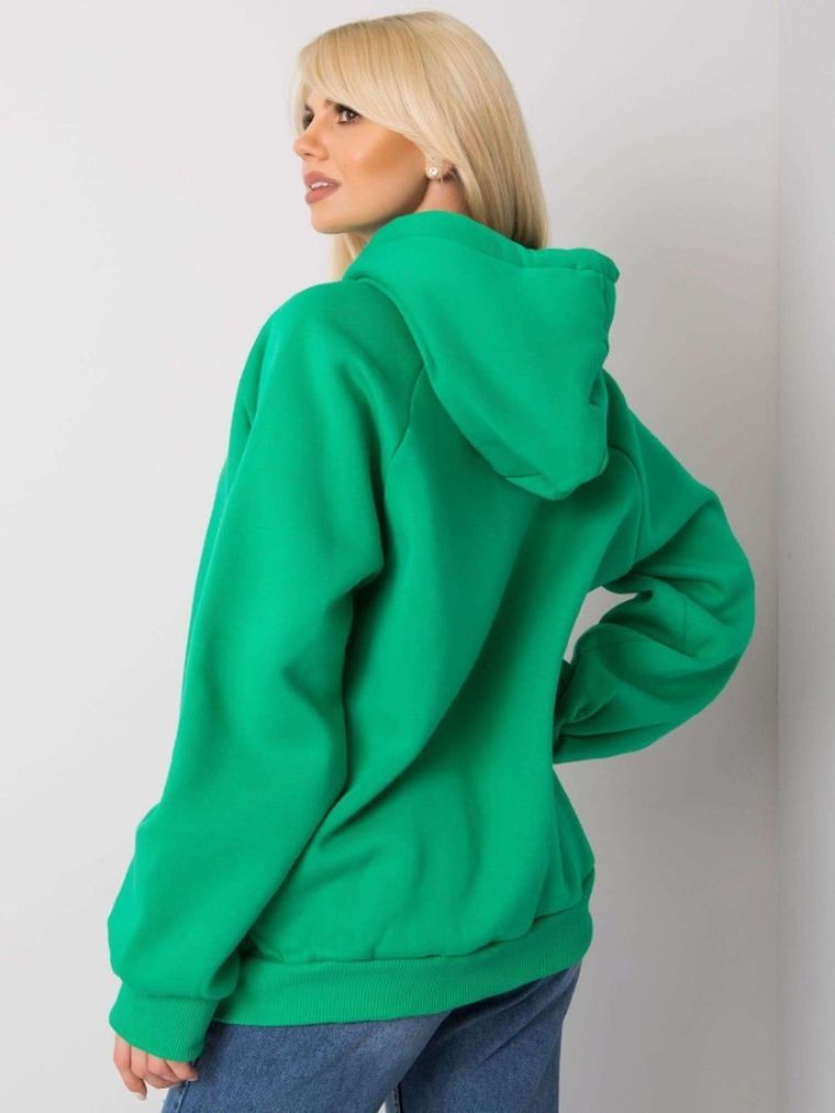 Bluza damska z kapturem, zielona, Ex Moda