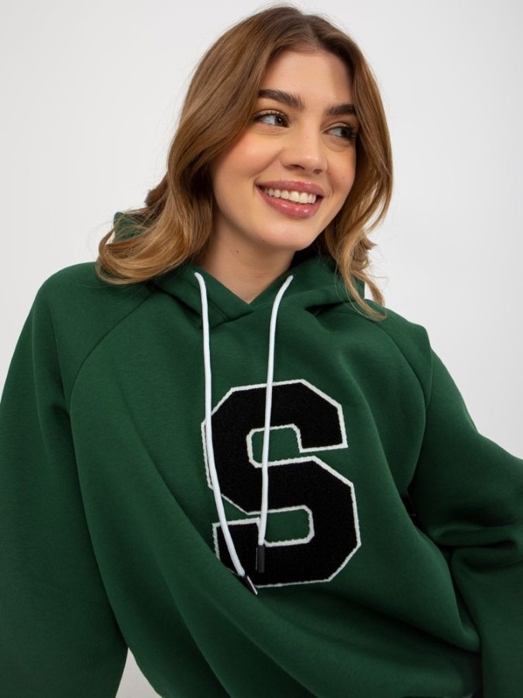 Bluza damska z kapturem, zielona, Relevance