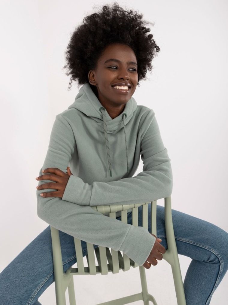 Bluza damska z kapturem, zielona, Sublevel