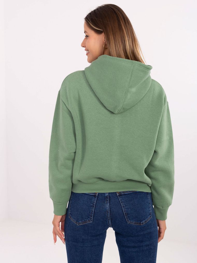 Bluza damska z kapturem, zielona, Sublevel