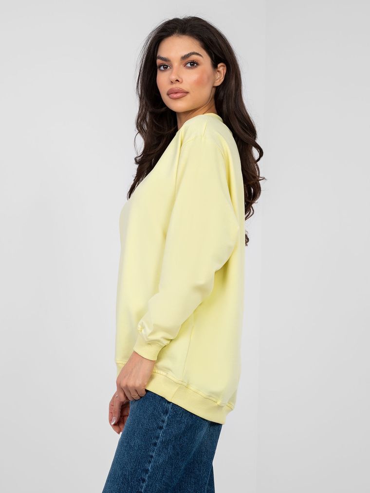 Bluza damska z kapturem, żółta, Basic Feel Good