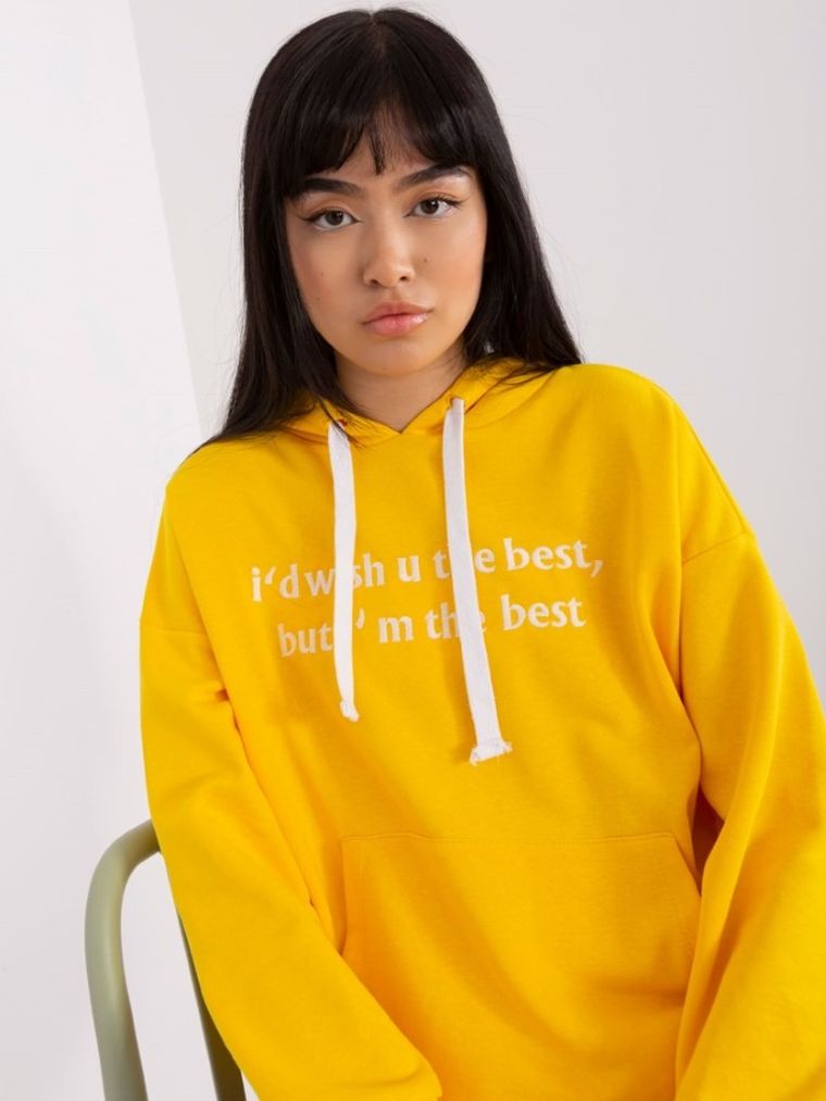 Bluza damska z kapturem, żółta, Lily Rose