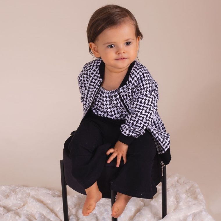 Bluza dziecięca, rozpinana, biało-czarna, Nicol