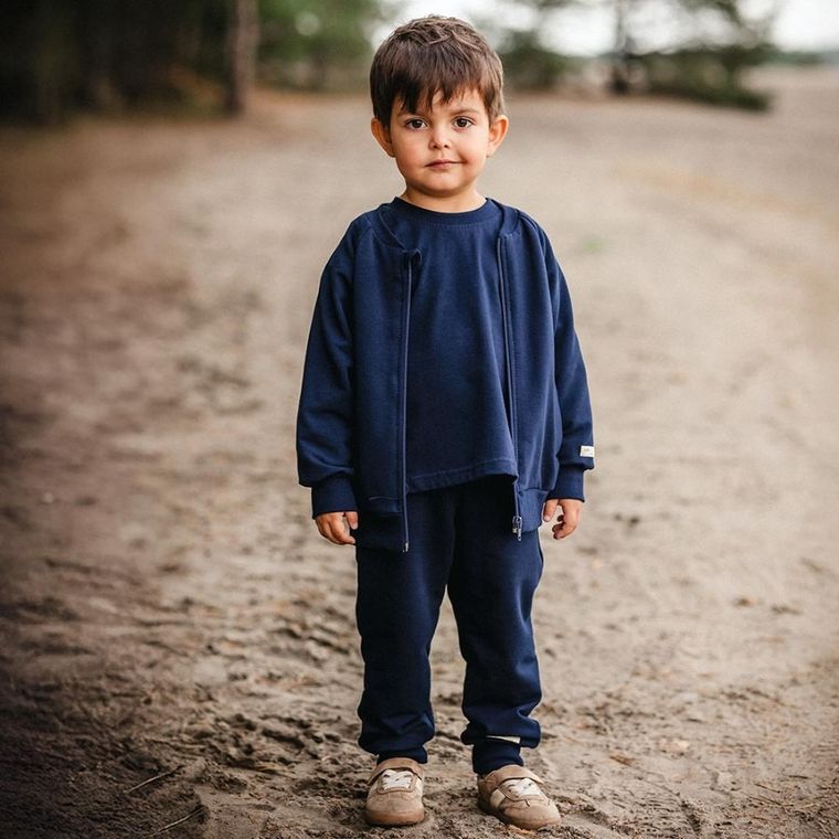 Bluza dziecięca, rozpinana, granatowa, Eevi