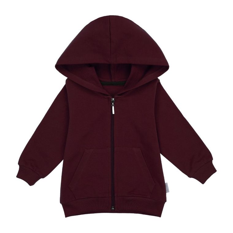 Bluza dziecięca z kapturem, rozpinana, bordowa, Nicol