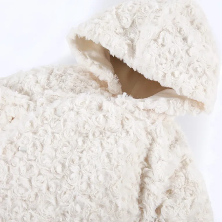 Bluza dziecięca z kapturem, rozpinana, ecru, Eevi