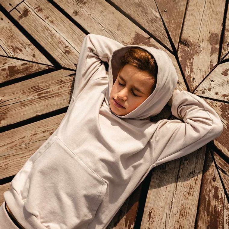 Bluza dziecięca z katurem, beżowa, Eevi