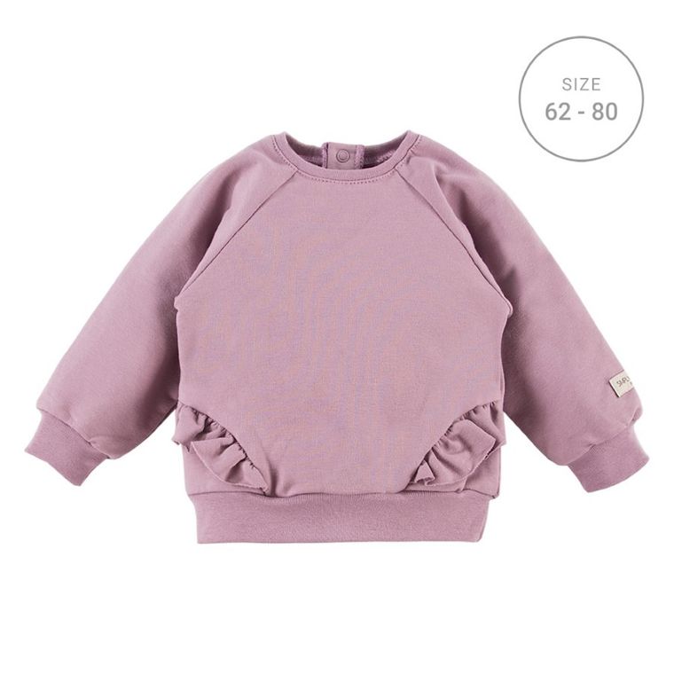 Bluza dziewczęca, fioletowa, falbanki, Eevi