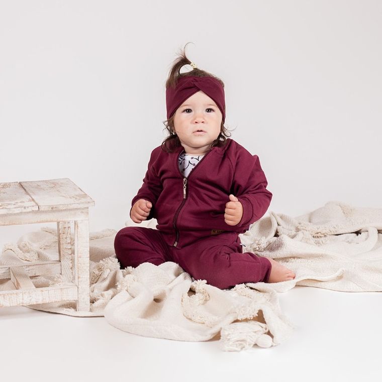 Bluza dziewczęca, rozpinana, bordowa, Nicol