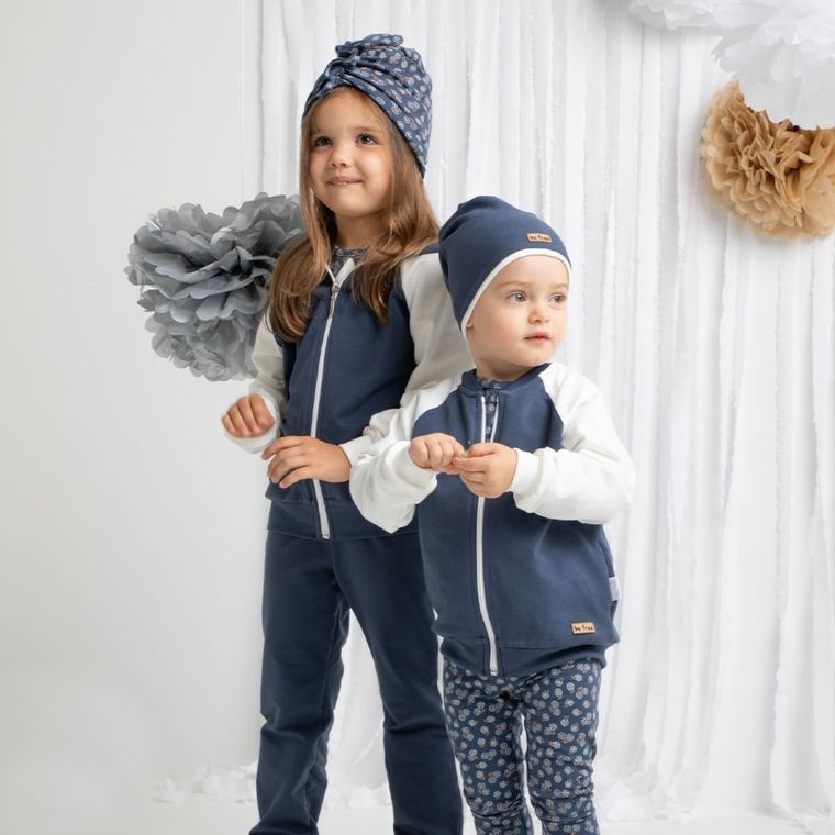 Bluza dziewczęca, rozpinana, granatowo-biała, Nicol