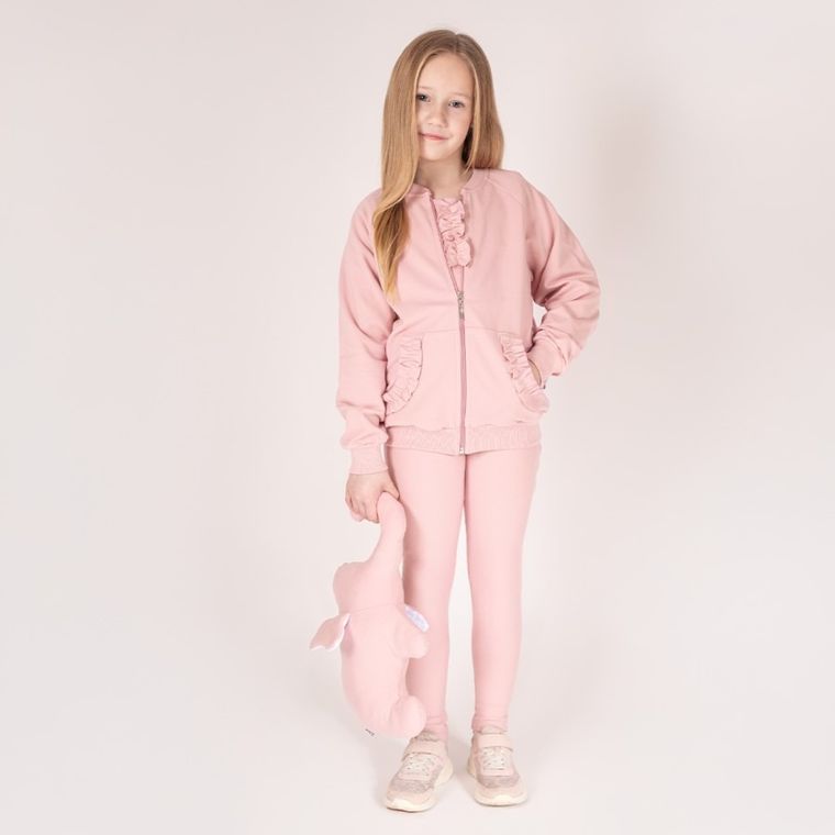 Bluza dziewczęca, rozpinana, różowa, Nicol