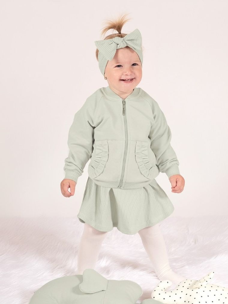 Bluza dziewczęca, rozpinana, zielona, Nicol