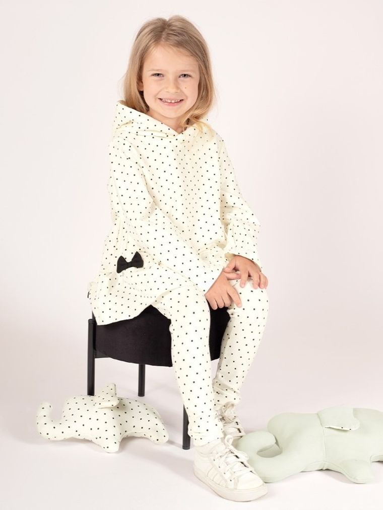 Bluza dziewczęca z kapturem, ecru, Nicol