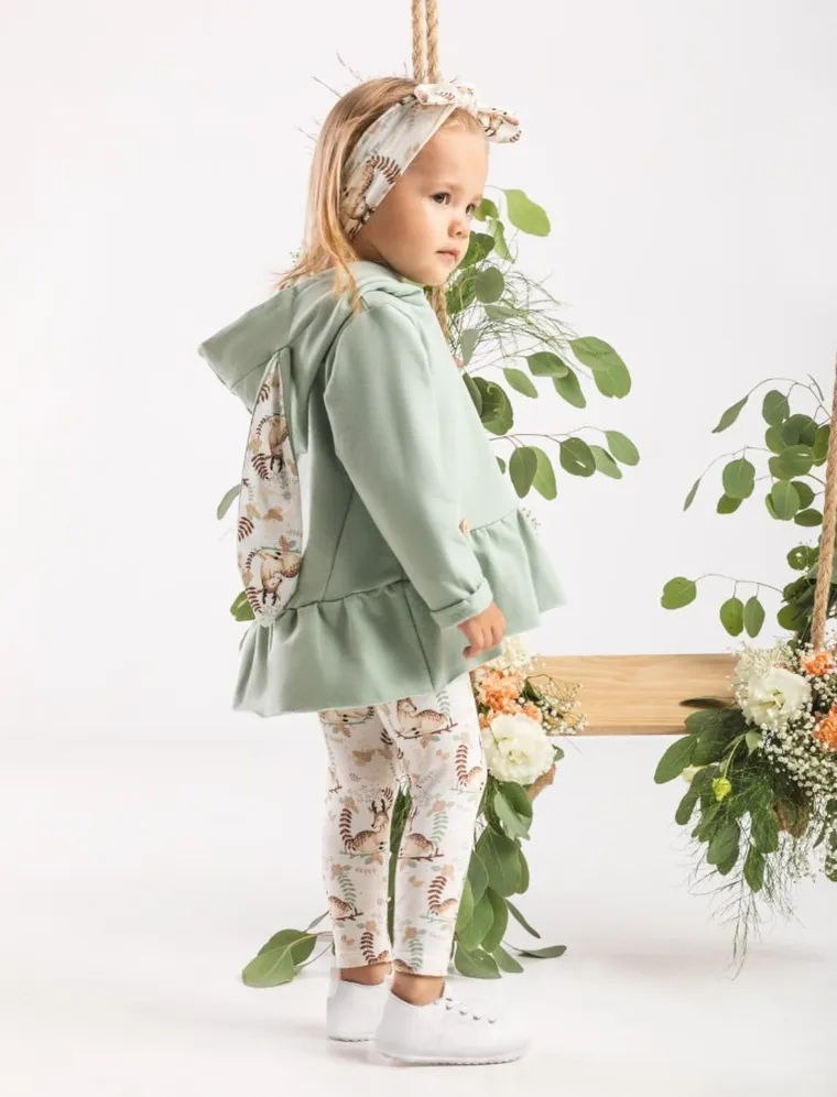 Bluza dziewczęca z kapturem, jasnozielona, Nicol