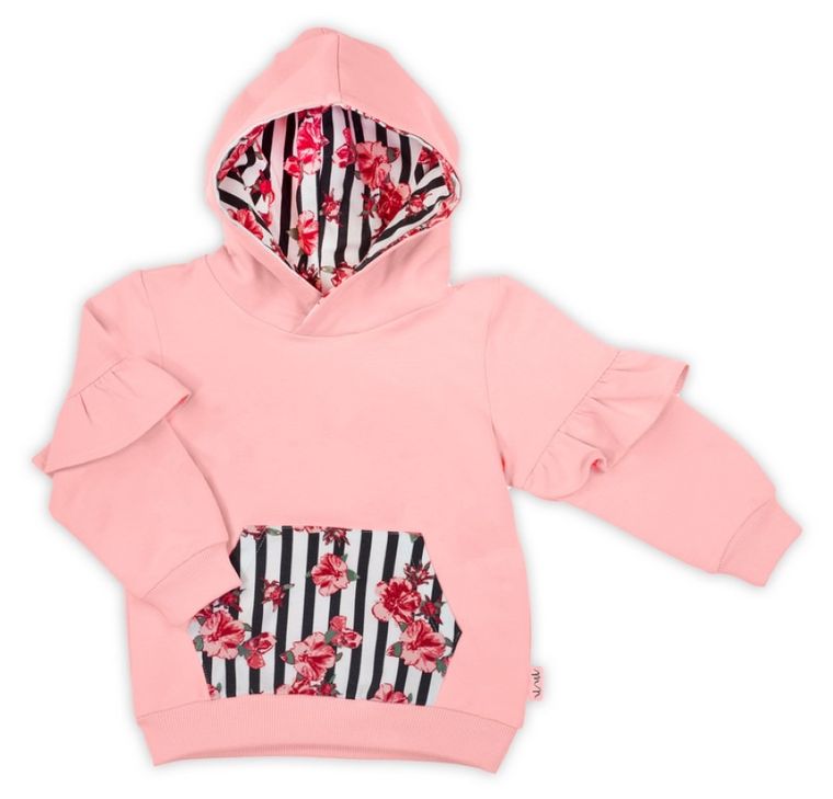 Bluza dziewczęca z kapturem, różowa, Nicol