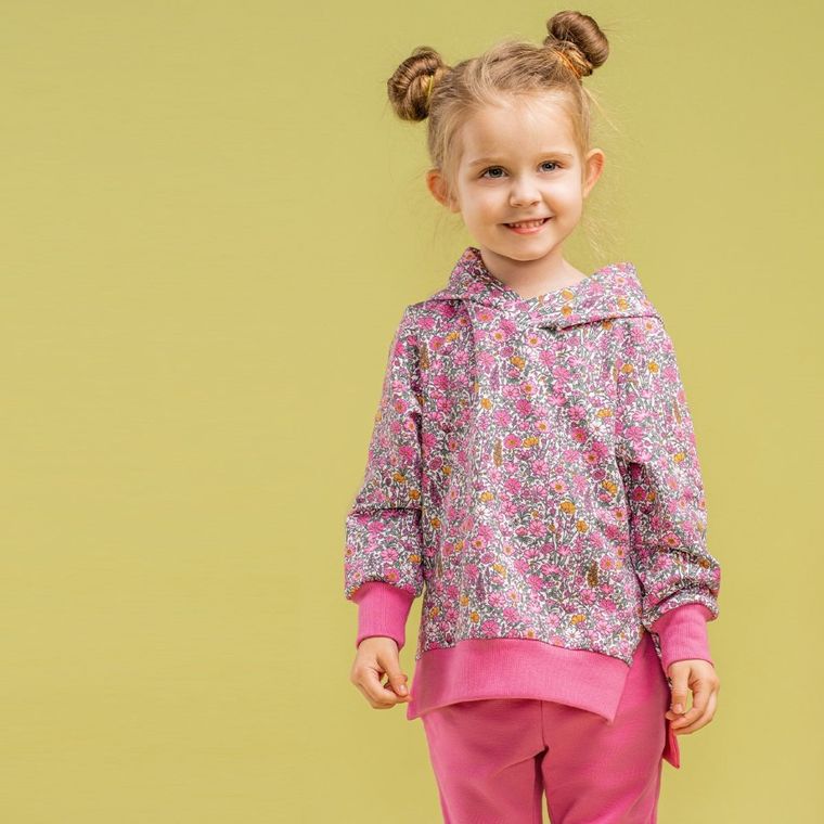 Bluza dziewczęca z kapturem, różowa, Nicol