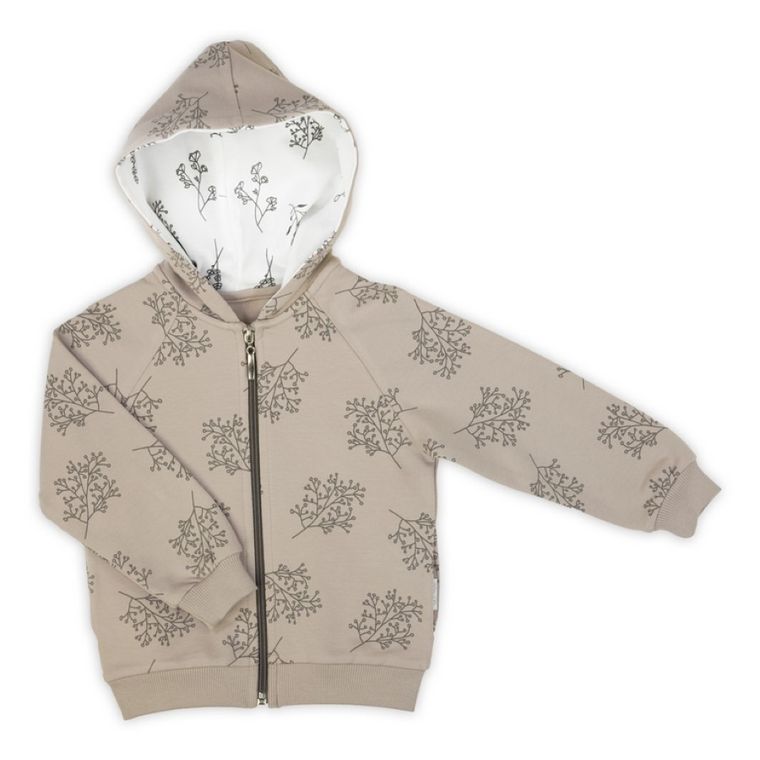 Bluza dziewczęca z kapturem, rozpinana, beżowa, Nicol