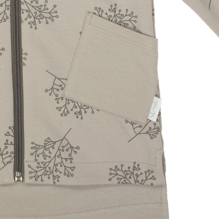 Bluza dziewczęca z kapturem, rozpinana, beżowa, Nicol