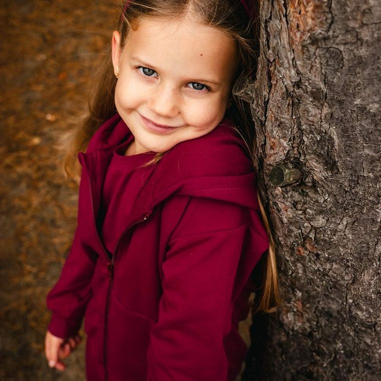 Bluza dziewczęca z kapturem, rozpinana, bordowa, Eevi