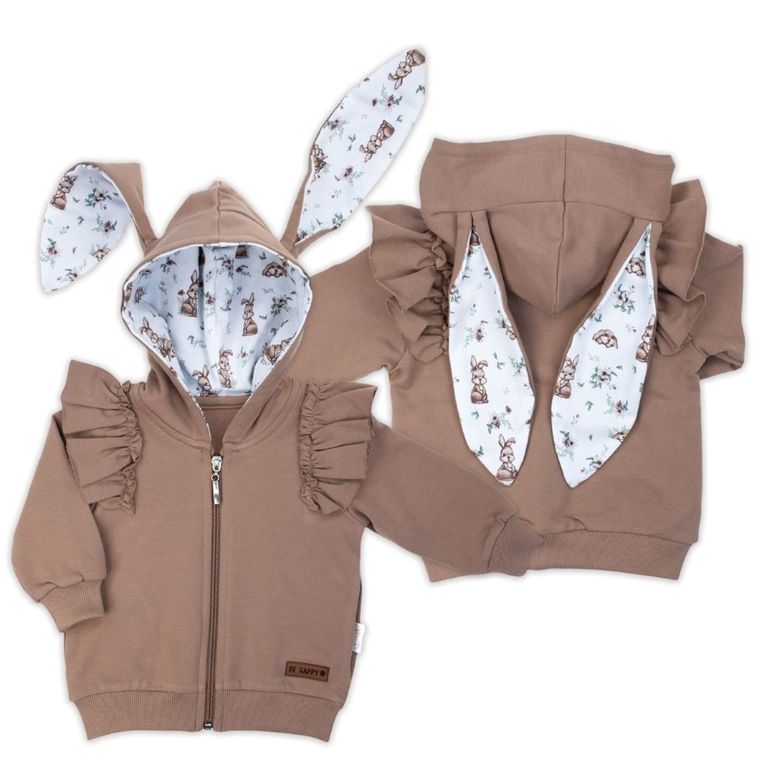 Bluza dziewczęca z kapturem, rozpinana, brązowa, Nicol