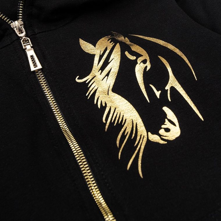 Bluza dziewczęca z kapturem, rozpinana, czarna, Tup Tup