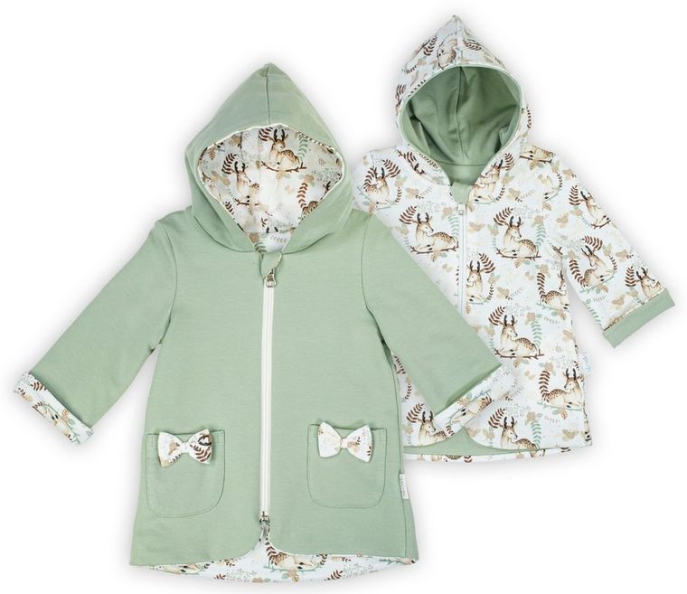 Bluza dziewczęca z kapturem, rozpinana, dwustronna, mix, Nicol