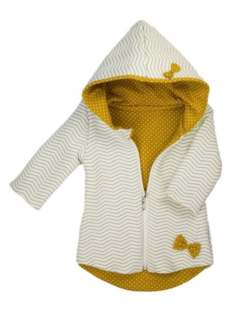 Bluza dziewczęca z kapturem, rozpinana, ecru, Nicol