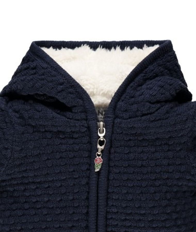 Bluza dziewczęca z kapturem, rozpinana, granatowa, Kanz