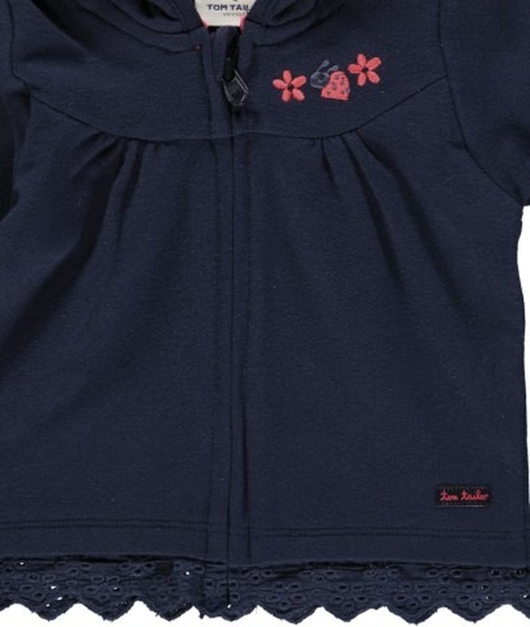 Bluza dziewczęca z kapturem, rozpinana, granatowa, Tom Tailor